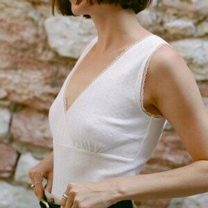 Christy Dawn Beth Pointelle Tee NEW